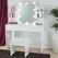 Modern Design Simple Style Melamine Dressing Table with Square Mirror and Stool, Dresser - Dressing Table - Trademart.pk