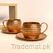 Deep Hammered Copper Tea Mugs With Saucer, Mugs - Trademart.pk
