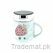 Sky Blue Strawberry With Mirror Lid Coffee Mug, Mugs - Trademart.pk