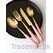 Stainless Steel Gold Cutlery Set With Pink Marble Pattern Handle - 24 Pcs | Kitchenware Cutlery Set, Cutlery Sets - Trademart.pk
