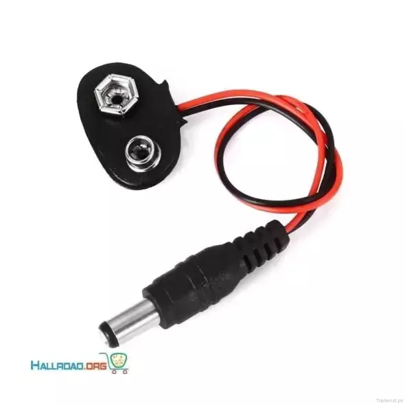 9V Battery Snap Connector to DC Male Power Adapter Cable for Arduino, Cable Connectors - Jacks - Plugs - Trademart.pk