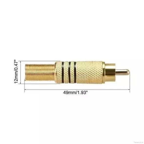 RCA Connector Gold Plated Male Plug Audio Video Adapter Coaxal Cable Metal Connector, Cable Connectors - Jacks - Plugs - Trademart.pk