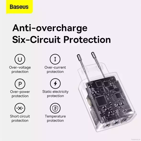 Baseus 17W USB Charger, Mobile Phone Charger - Trademart.pk