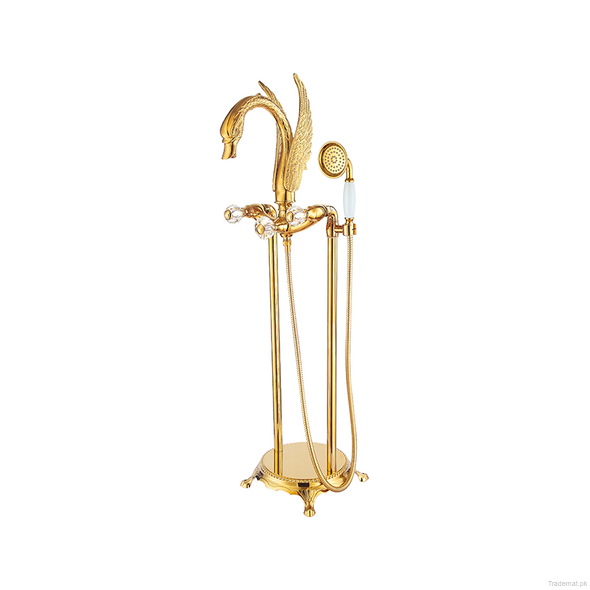 Royal Swan Free Standing Bath Shower Mixer Gold, Showers & Accessories - Trademart.pk