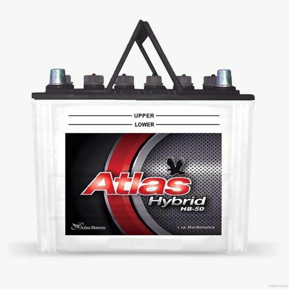 AGS HB-50 Atlas Hybrid Low Maintenance Lead Acid Unsealed Car Battery, Lead-acid Battery - Trademart.pk
