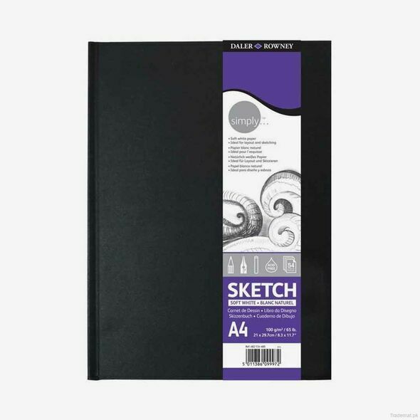 Daler Rowney Simply Black Hard Cover Sketchbook, Book Covers - Trademart.pk