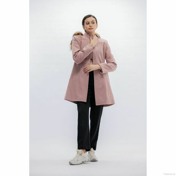 Forestblu Women Light Pink Pure Wool Coat, Women Coat - Trademart.pk