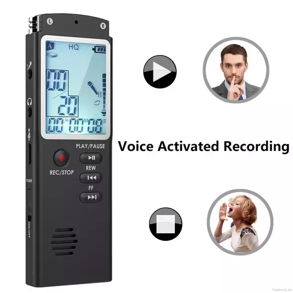 8GB (T60) New Fashionable Professional Stereo Dictaphone Digital Voice Recorder Telephone Recorder with MP3 Player LCD Display, Voice Recorder - Trademart.pk
