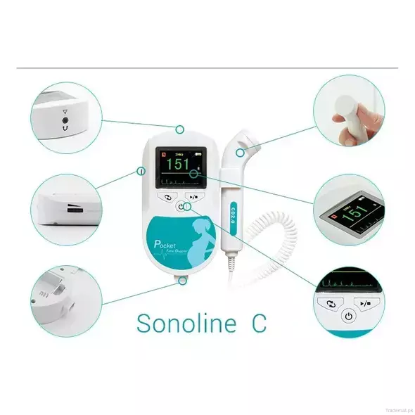 Fetal Heart Doppler Detector-Color Display (Sonoline C) Baby Monitor, Fetal Doppler - Trademart.pk