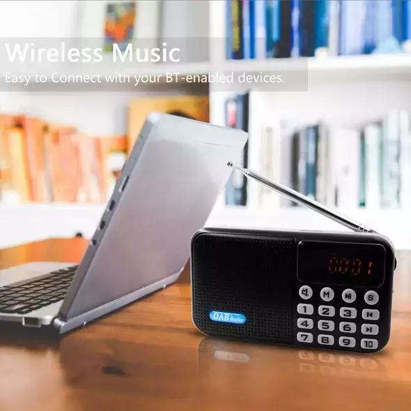 Portable Wireless Bt Digital Radio DAB/DAB+ and FM Receiver Rechargeable Lightweight Home Radio, Radio - Trademart.pk