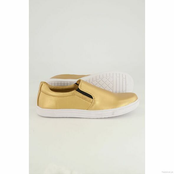 Miles Women Golden Solid Slip-On Sneakers, Sneakers - Trademart.pk