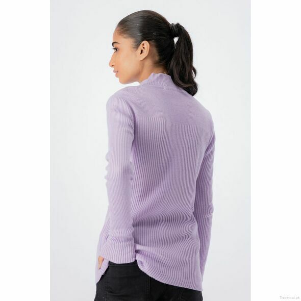 West Line Women L-Purple Roll Cut Neck Sweater, Women Sweater - Trademart.pk