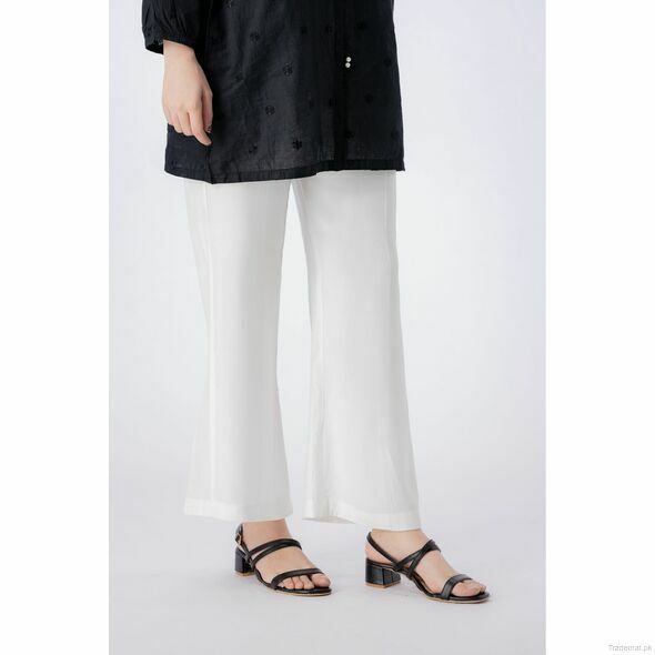 East Line Women White Cotton Trouser, Women Trousers - Trademart.pk