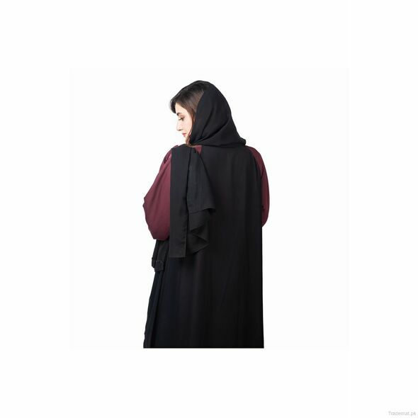 Women Solid Maroon Abaya Burqa 6060, Abayas - Trademart.pk