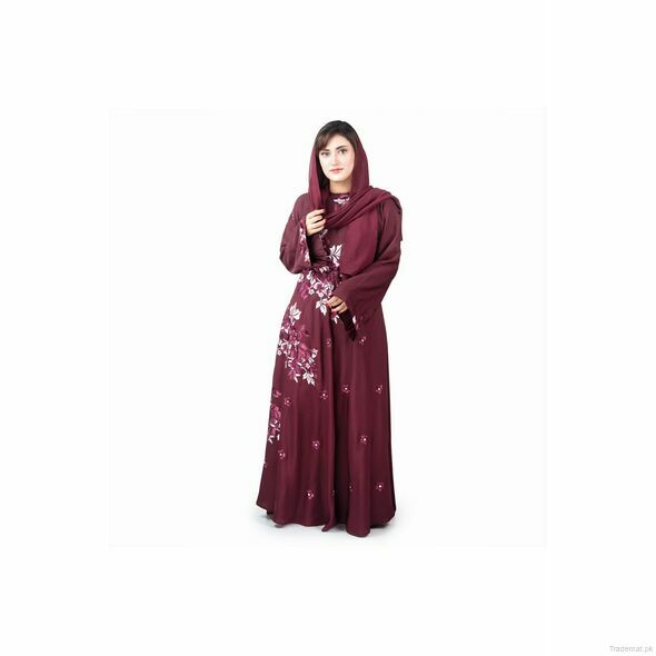 Women Solid Purple Abaya Burqa 1221, Abayas - Trademart.pk