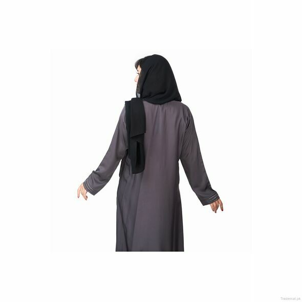 Women Solid Grey Abaya Burqa 2727, Abayas - Trademart.pk