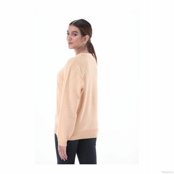Women Peach Solid Sweater, Women Sweater - Trademart.pk