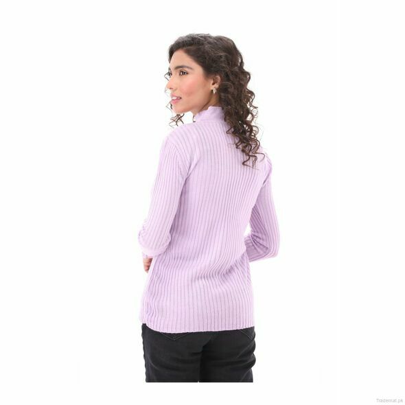 West Line Women Light Purple Roll Neck Sweater, Women Sweater - Trademart.pk