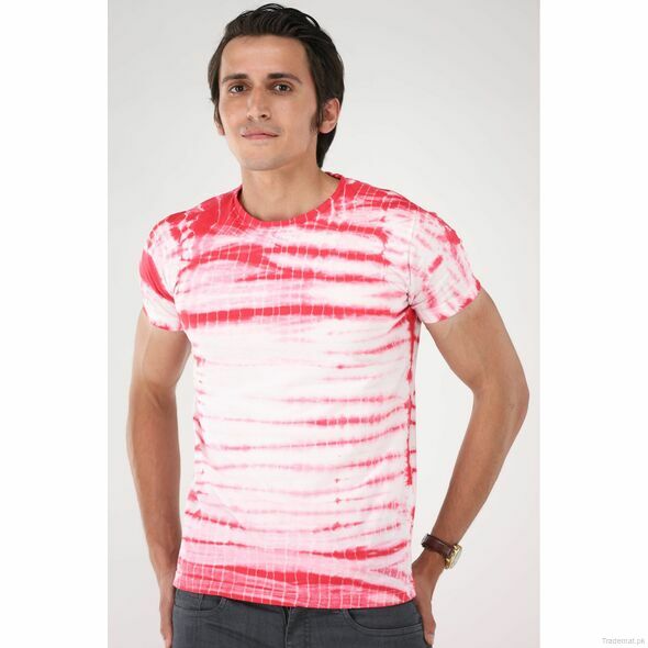 West Line Men Red Tie And Dye Cotton Tee, Men T-Shirts - Trademart.pk
