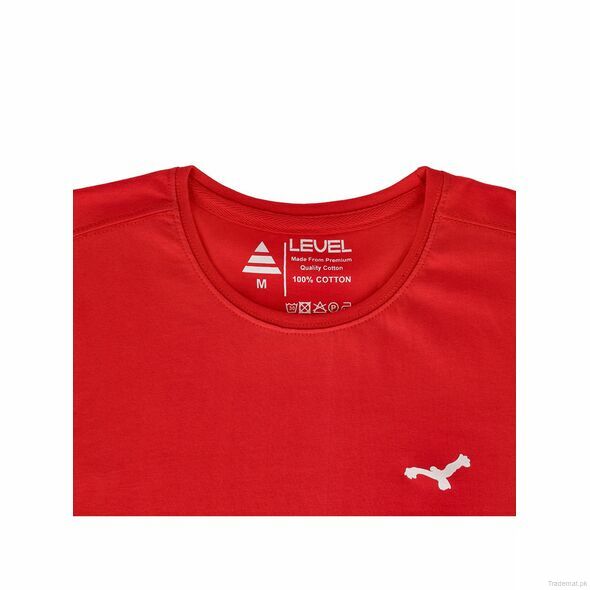 Level Men Red Solid 100% Cotton Tees, Men T-Shirts - Trademart.pk