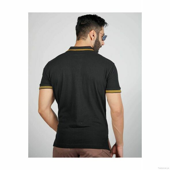 Slim Fit Polo Shirt - Black, Men Polos - Trademart.pk