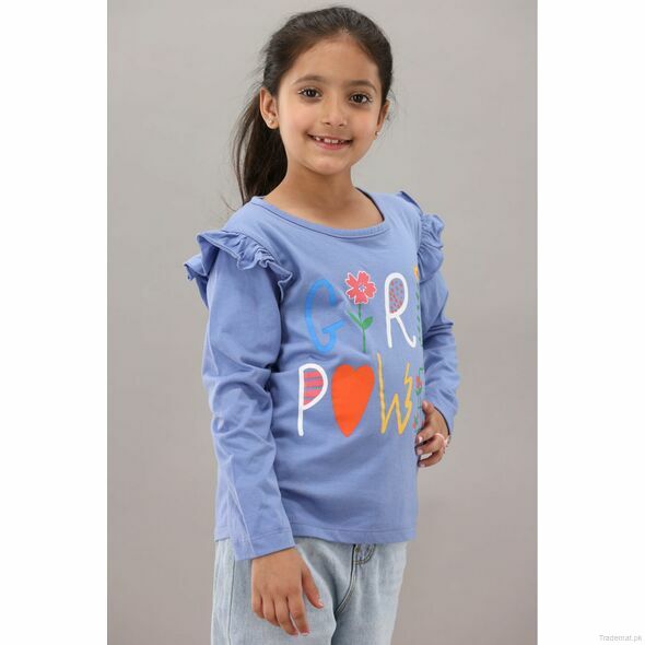 Yellow Bee Girls Light Blue T-Shirt, Girls Tops & Tees - Trademart.pk