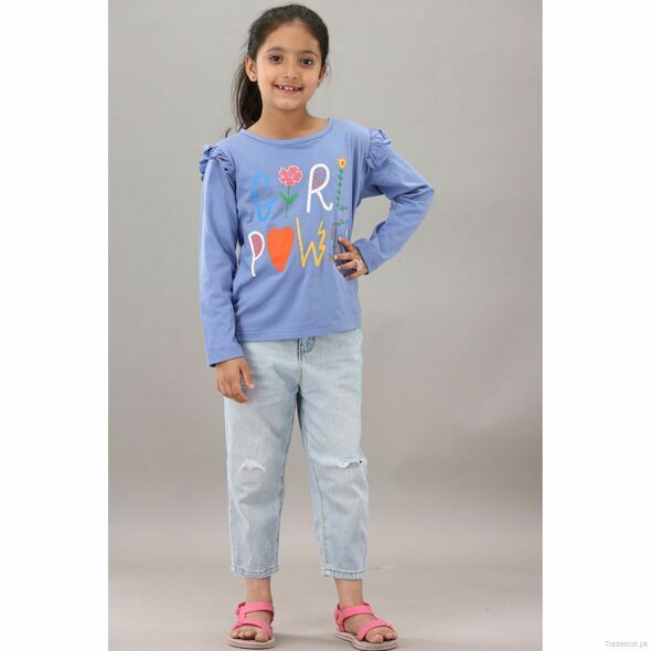 Yellow Bee Girls Light Blue T-Shirt, Girls Tops & Tees - Trademart.pk