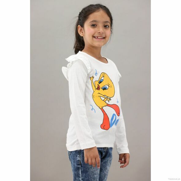 Yellow Bee Girls White T-Shirt, Girls Tops & Tees - Trademart.pk
