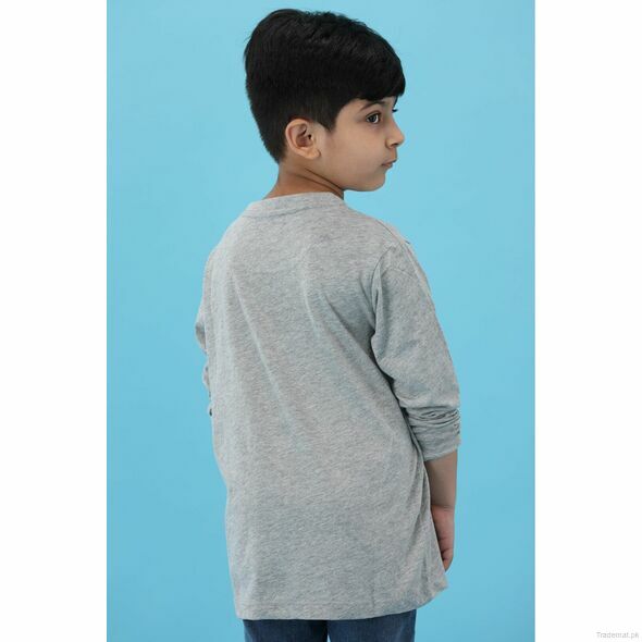 Miles Boys Grey T-Shirt, Boys T-Shirts - Trademart.pk