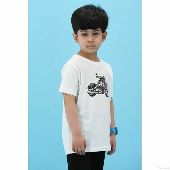 Miles Boys White T-Shirt, Boys T-Shirts - Trademart.pk