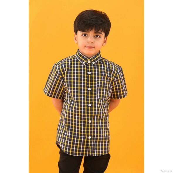 Yellow Bee Boys Blu-Mst Casual Shirt, Boys Shirts - Trademart.pk