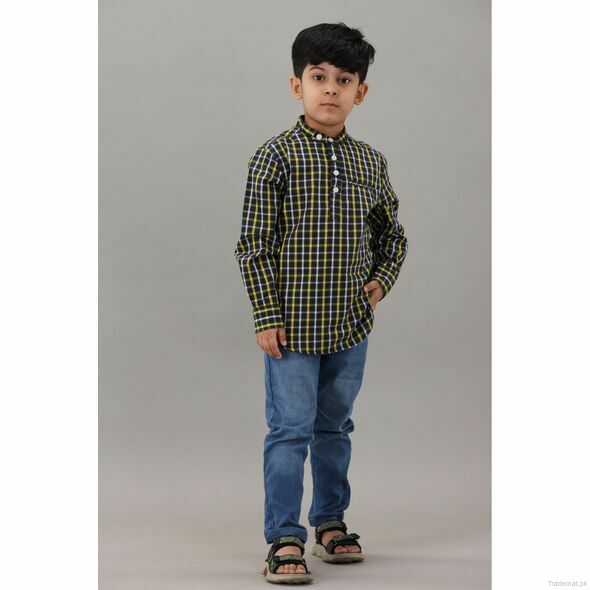 Yellow Bee Boys Blu-Mst Casual Shirt, Boys Shirts - Trademart.pk