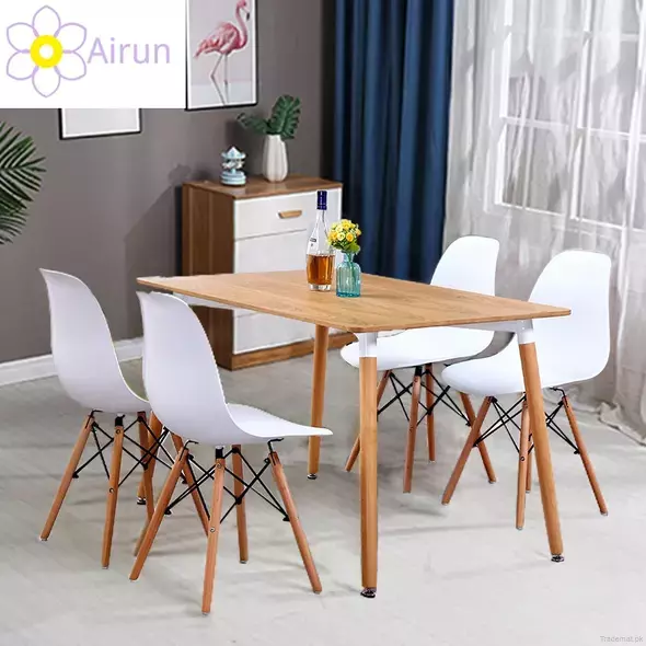 Modern Living Room Furniture Wooden Top Beech Wood Legs Dining Table Set, Dining Tables - Trademart.pk