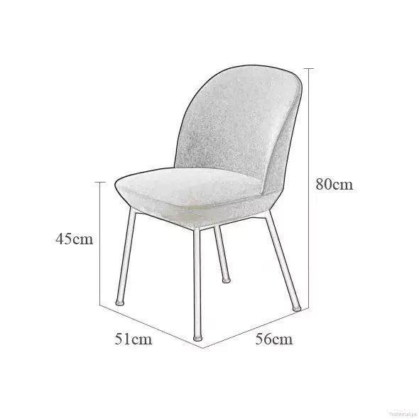 Simple Injuection Foam Fabric Dining Chair with Stainless Steel Leg, Dining Chairs - Trademart.pk