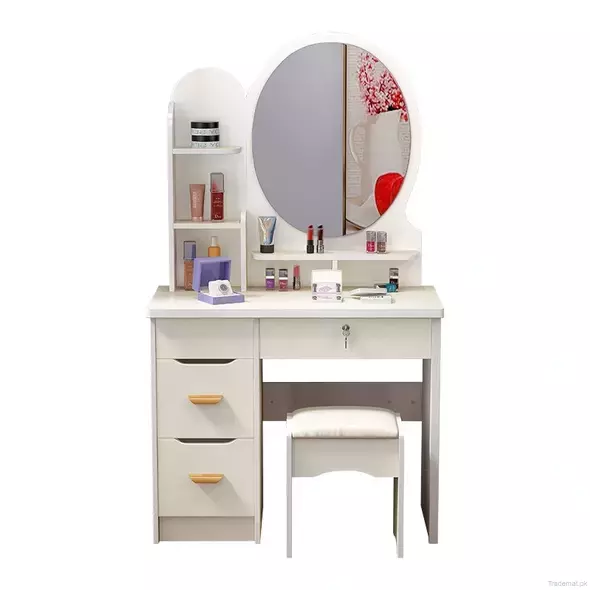 Classic Dressing Table with Mirror Makeup Vanity Dresser for Kids Girl, Dresser - Dressing Table - Trademart.pk