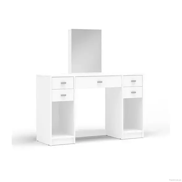 Fashionable White Dressing Vanity Set Dressing Table Makeup Table with Mirror Drawer, Dresser - Dressing Table - Trademart.pk