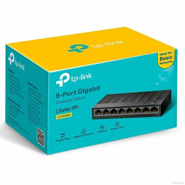 TP-Link LS1008G 8-Port 10/100/1000Mbps Desktop Unmanaged Switch Gigabit, Network Switches - Trademart.pk
