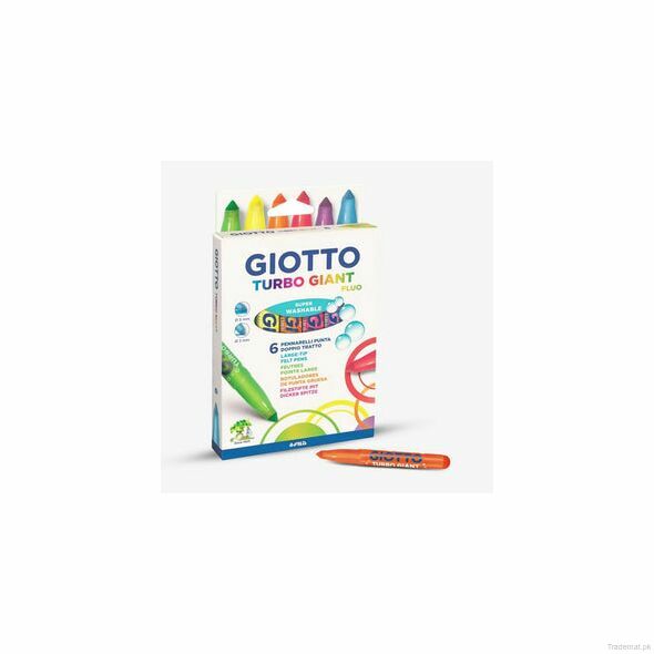 Giotto Turbo Giant Fluorescent Color Markers Set Of 6 Pcs, Color Markers - Trademart.pk
