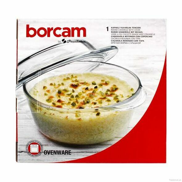 Borcam Serving Dish With Lid - Round - Serveware, Serving Dish - Trademart.pk