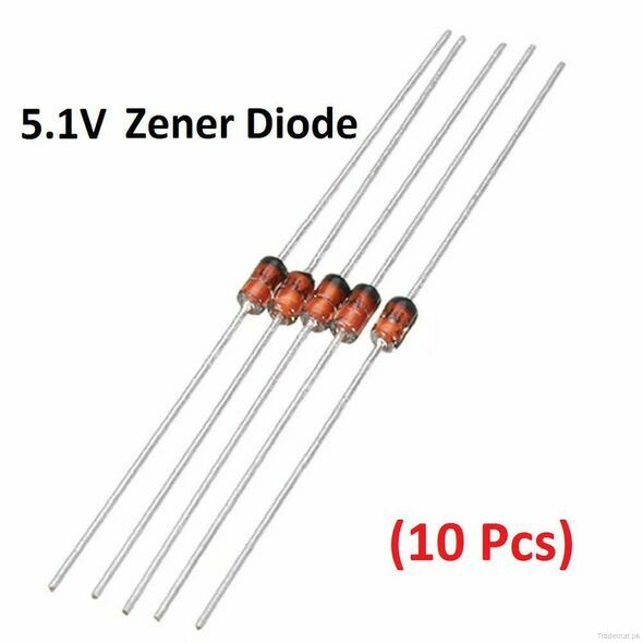 10 Pcs- zener diode 5.1V zener 1N4733A, Diodes & Rectifiers - Trademart.pk