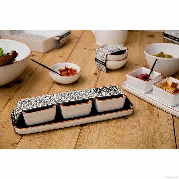 Calisto Dishes On Tray - Set of 3, Serving Trays - Trademart.pk