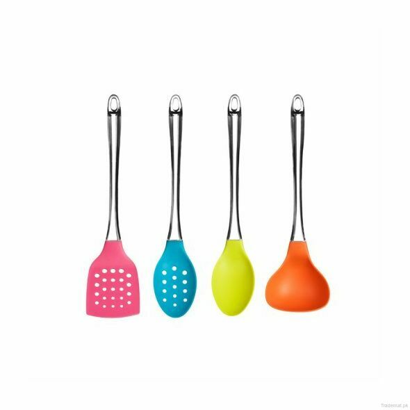 4pc Kitchen Tool Set with Clear PS Handle, Kitchen Spatula - Trademart.pk