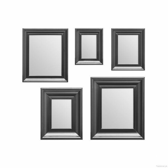 Black Frame 5Pc Mirror Set, Framed Mirror - Trademart.pk