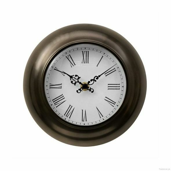 Bronze Effect Metal Wall Clock, Wall Clock - Trademart.pk