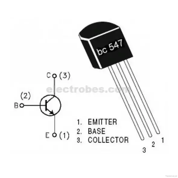 BC547 NPN Transistor, Transistors - Trademart.pk