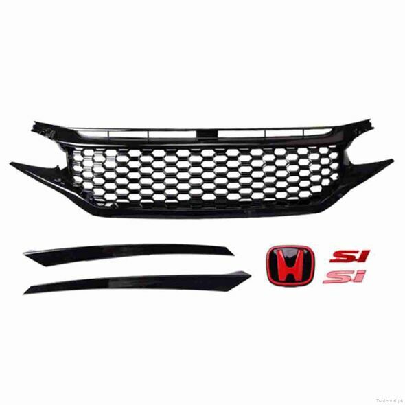 Honda Civic 2016 to 2020 Front Grill Si Style Glossy Black, Front Bumper Grills - Trademart.pk