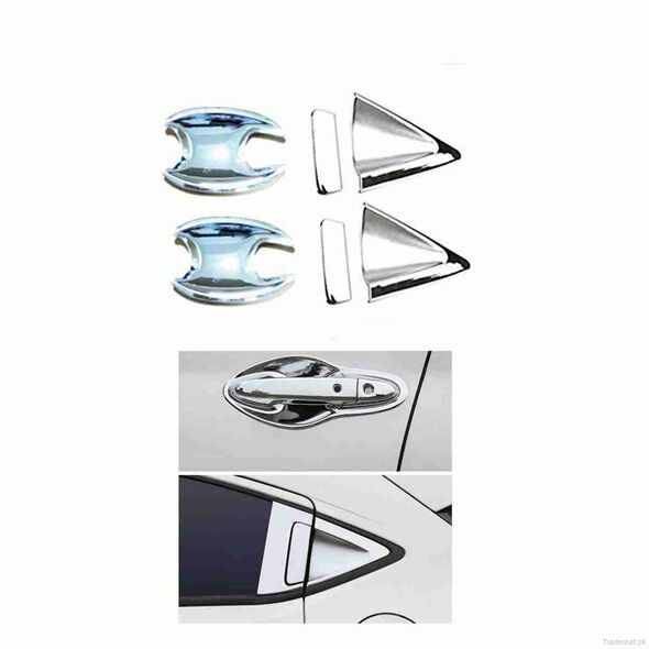 Chrome Handle Front And Back Outer Bowl Trims For Honda Vezel 2013 to 2021, Automobile Door Handle - Trademart.pk