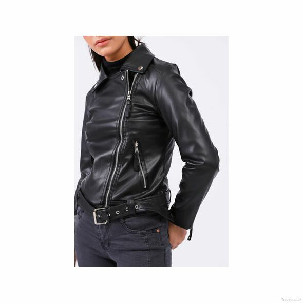Zipper Detail Biker Jacket, Women Jackets - Trademart.pk