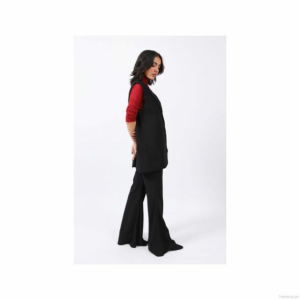 Sleeveless Blazer with Notch Collar, Women Coat - Trademart.pk
