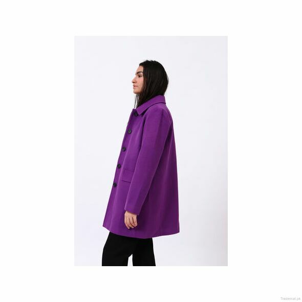 Coat with Vent Pocket Flaps Detail, Women Coat - Trademart.pk